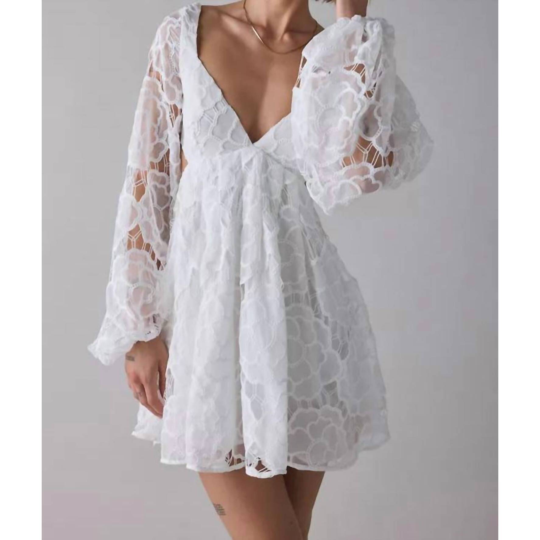 New Bardot Jovie Babydoll Mini Dress In White